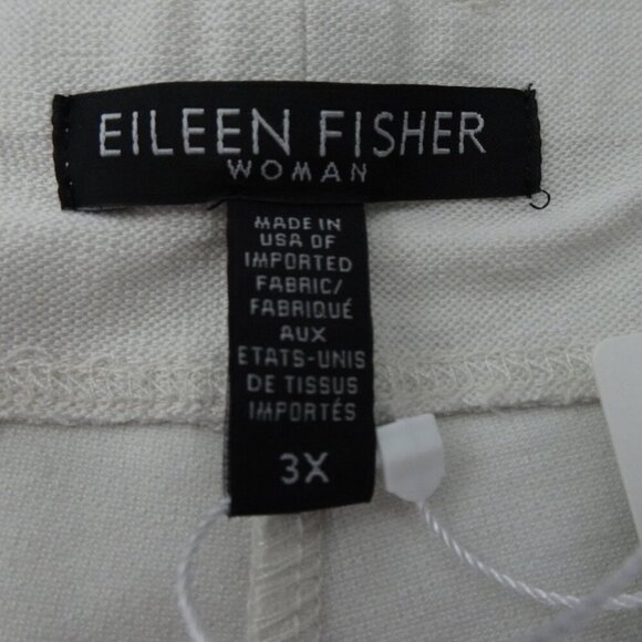 Eileen Fisher Slim Ankle Pants Women's Plus Size 3X Ivory Washable Stretch Crepe - Picture 10 of 12